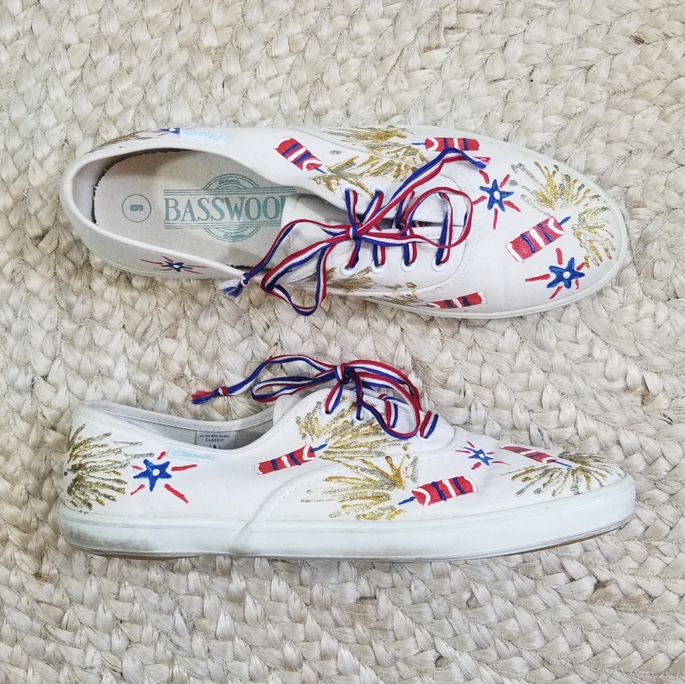 VTG 4th of July Hand-Painted Sneakers